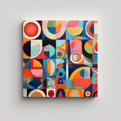 GENERICO - Cuadro Concepto Geométrico Moderno De Formas 60x60 Cm