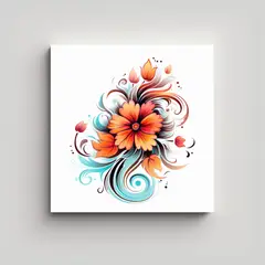 GENERICO - Diseño Floral Enigmático Cuadro Decorativo Y 60x60 Cm
