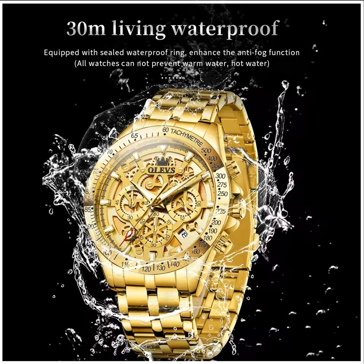 STARTECHOFFICE - Reloj de Pulsera para Hombre de Lujo  Acero Inoxidable Dorado