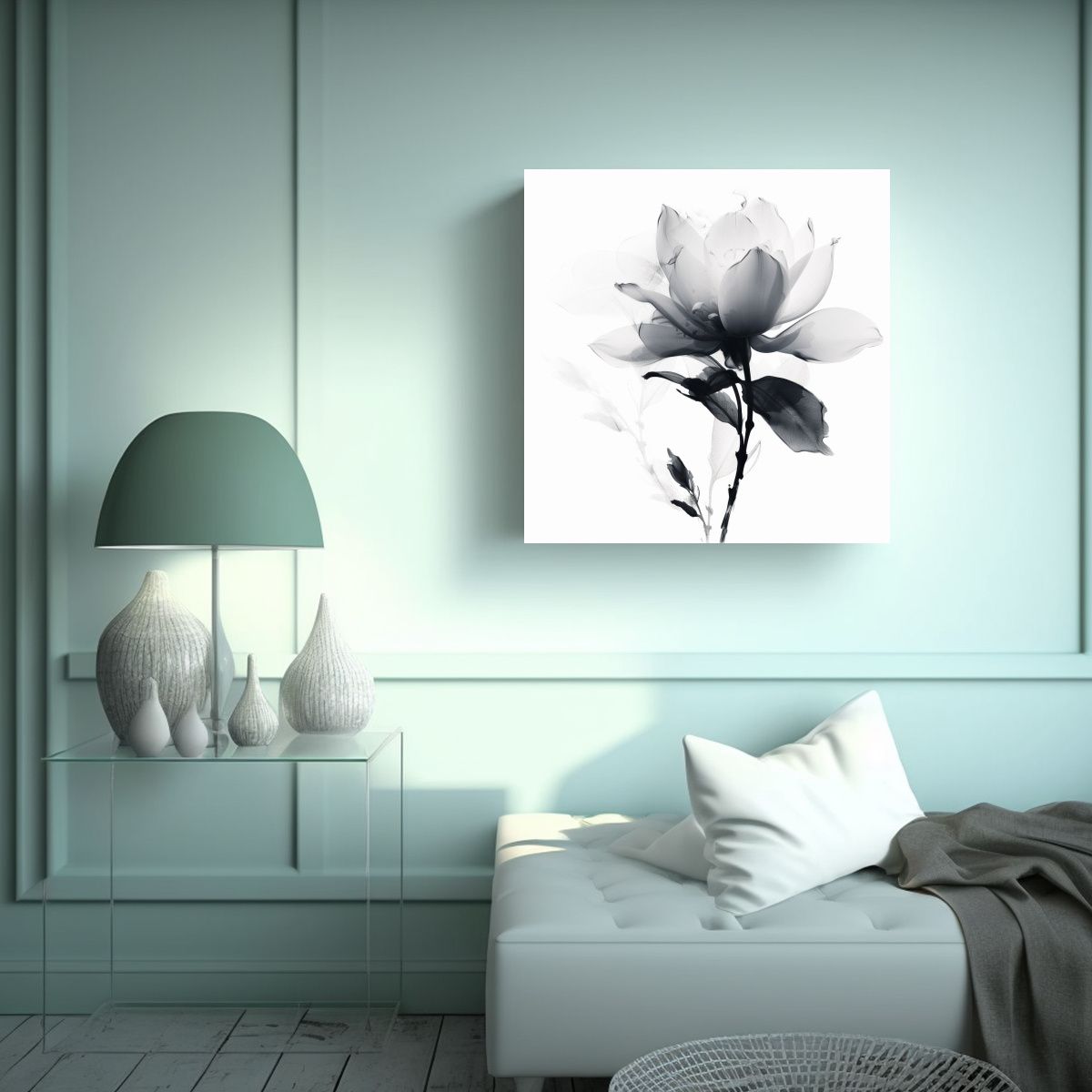 GENERICO - Flor Vitali En Lienzo Decoración Juvenil Estilo 60x60 Cm