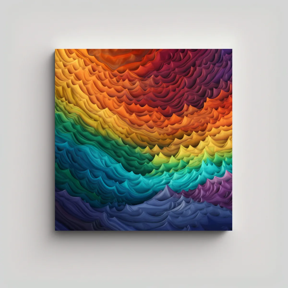 GENERICO - Cuadro Abstracto Tonos Del Arco Iris Para 60x60 Cm