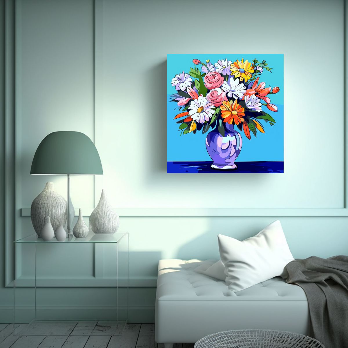 GENERICO - Fotografía Lineal De Lienzo Retrato Colorido De 60x60 Cm