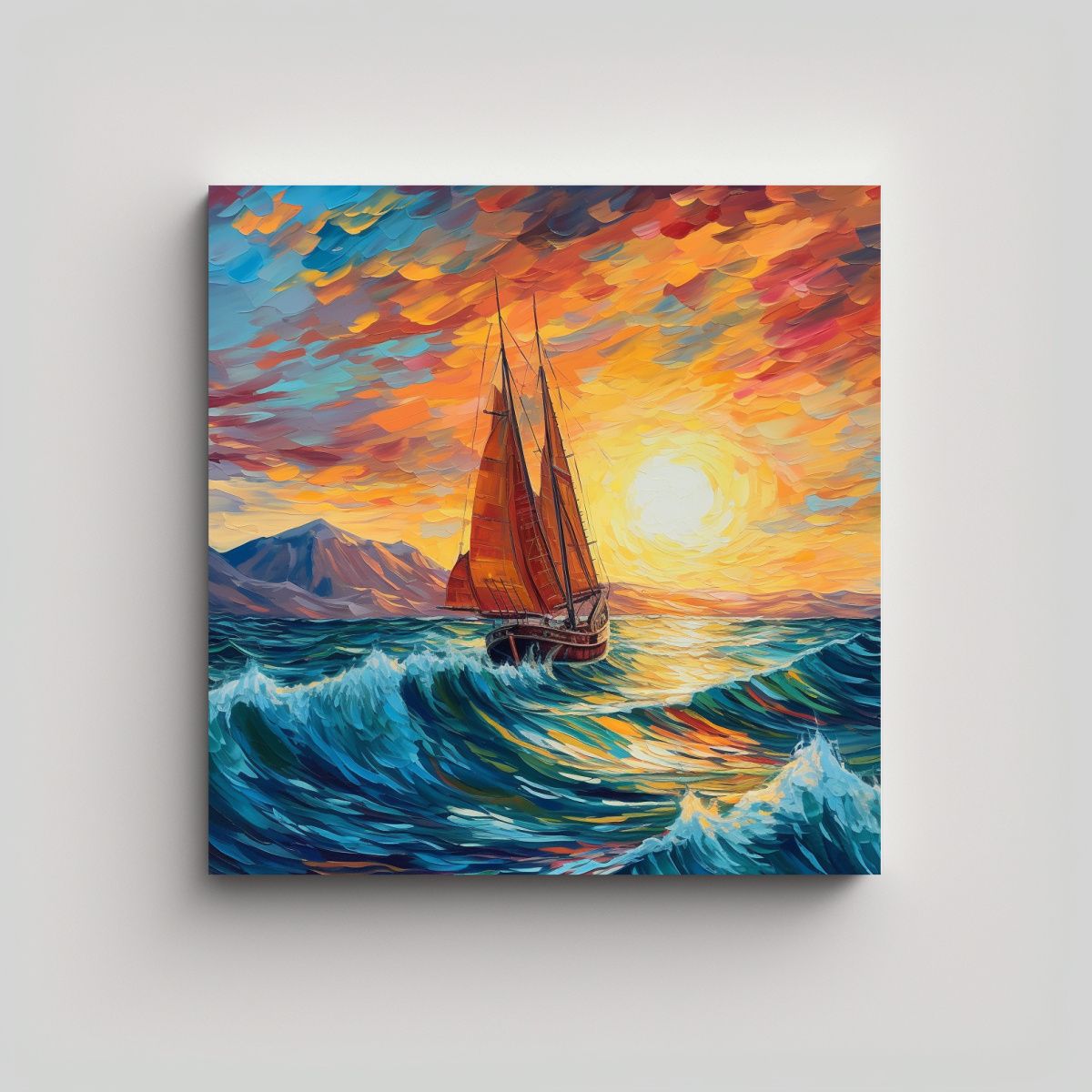 GENERICO - Cuadro Decorativo Velero Navegando Hacia La 60x60 Cm