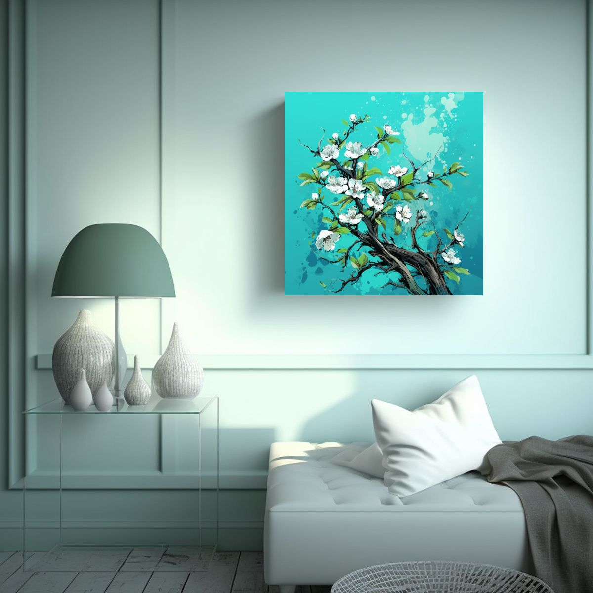 GENERICO - Lienzo De Tela Para Sala Con árbol De Manzana En 60x60 Cm