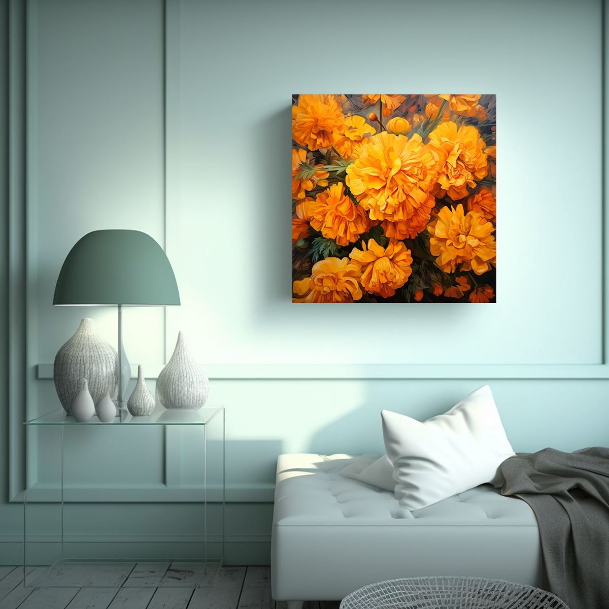 GENERICO - Cuadro Fotografía Clásico Con Hierbas De 60x60 Cm