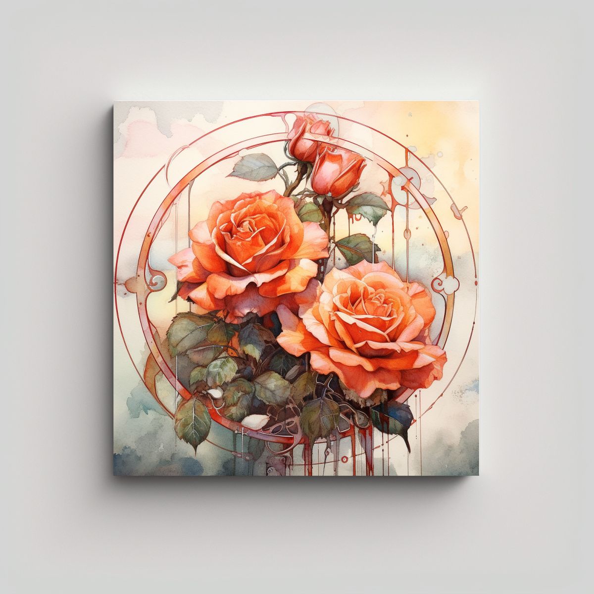 GENERICO - Fotografía Enigmática De Rosas Caladas En 60x60 Cm