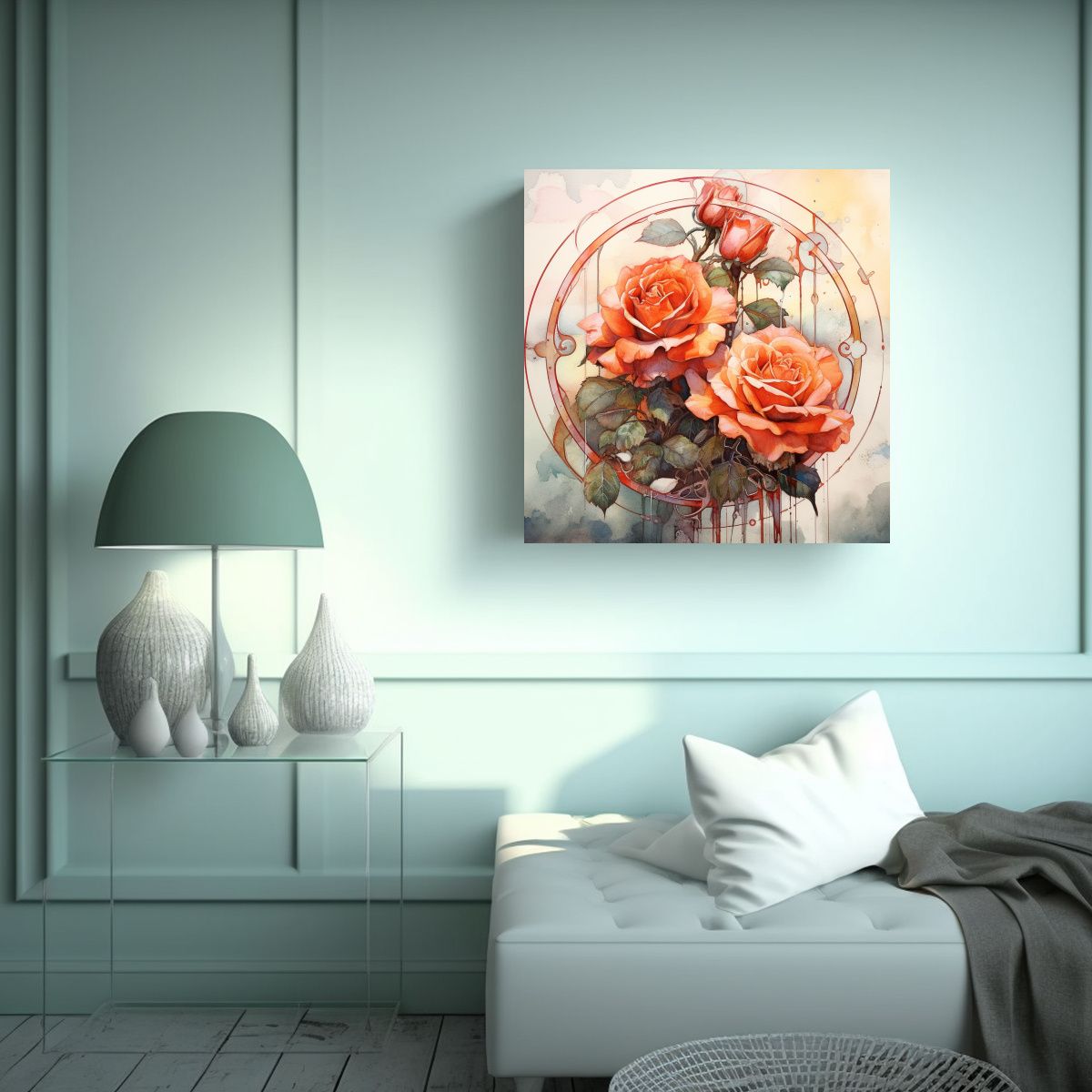 GENERICO - Fotografía Enigmática De Rosas Caladas En 60x60 Cm