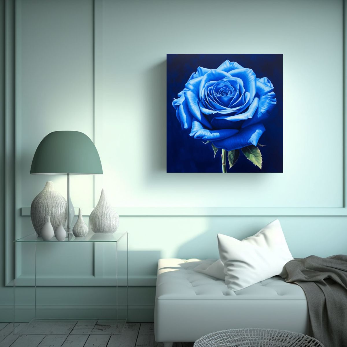 GENERICO - Composición De Vida Lienzo Decorativo De Rosa 60x60 Cm