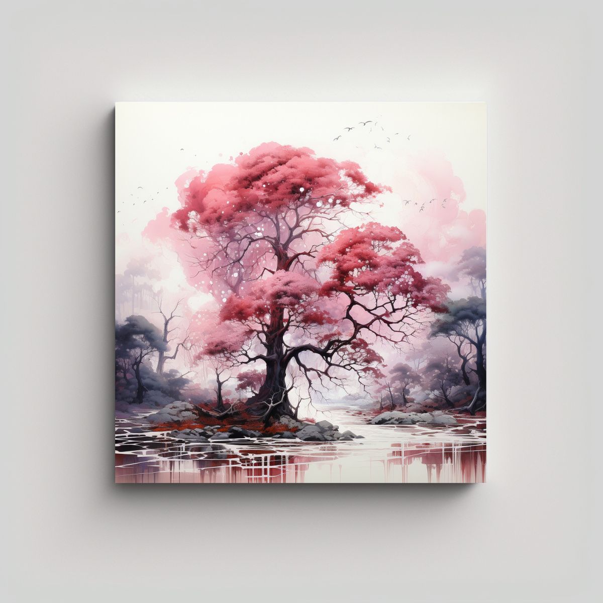 GENERICO - Impresionante Lienzo Moderno De árbol Forestal 60x60 Cm