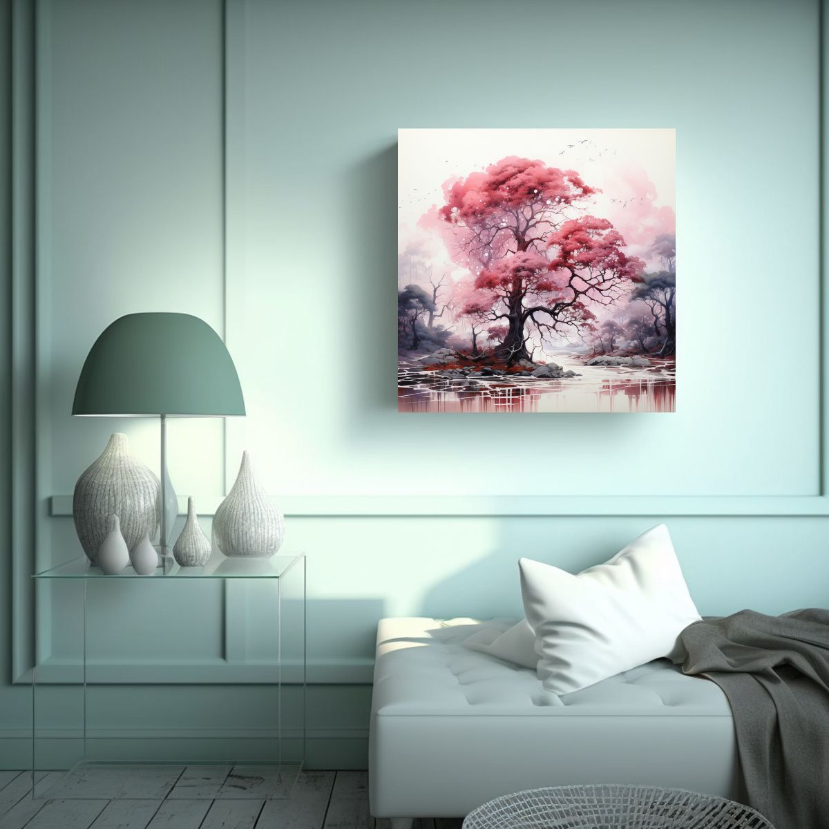 GENERICO - Impresionante Lienzo Moderno De árbol Forestal 60x60 Cm