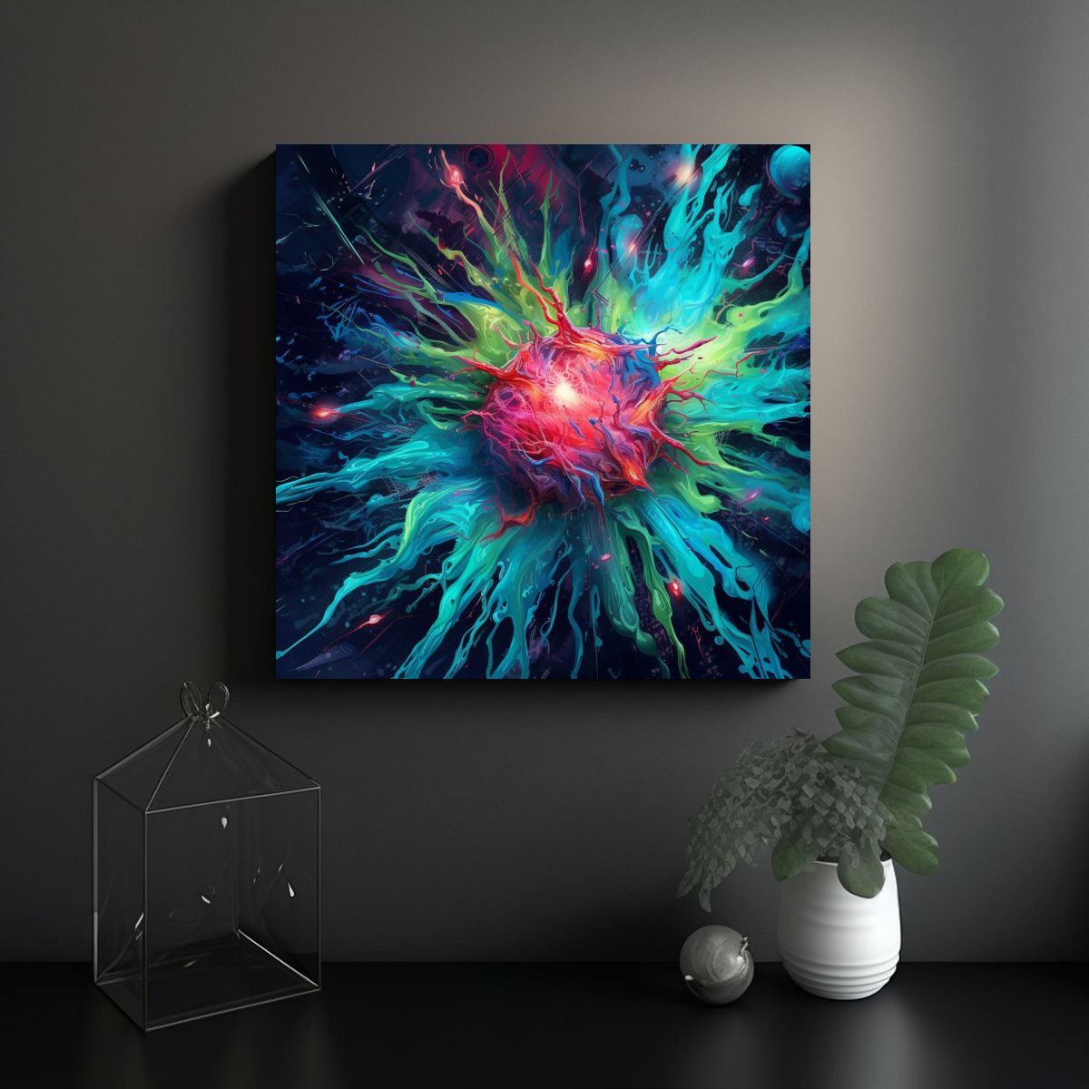 GENERICO - Pintura Obra Maestra Explosión Polímero 60x60 Cm