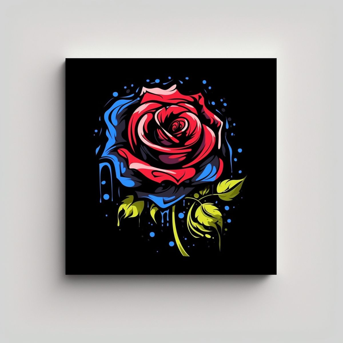 GENERICO - Arte En Graffiti Diseño De Rosa Para Belleza 60x60 Cm