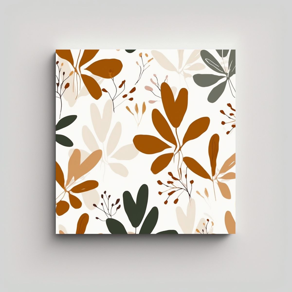 GENERICO - Cuadro Minimalista Con Patrones De Plantas 60x60 Cm.