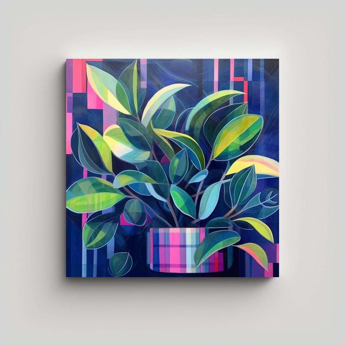 GENERICO - Cuadro Vanguardia Salón Abstracto Planta De 60x60 Cm.