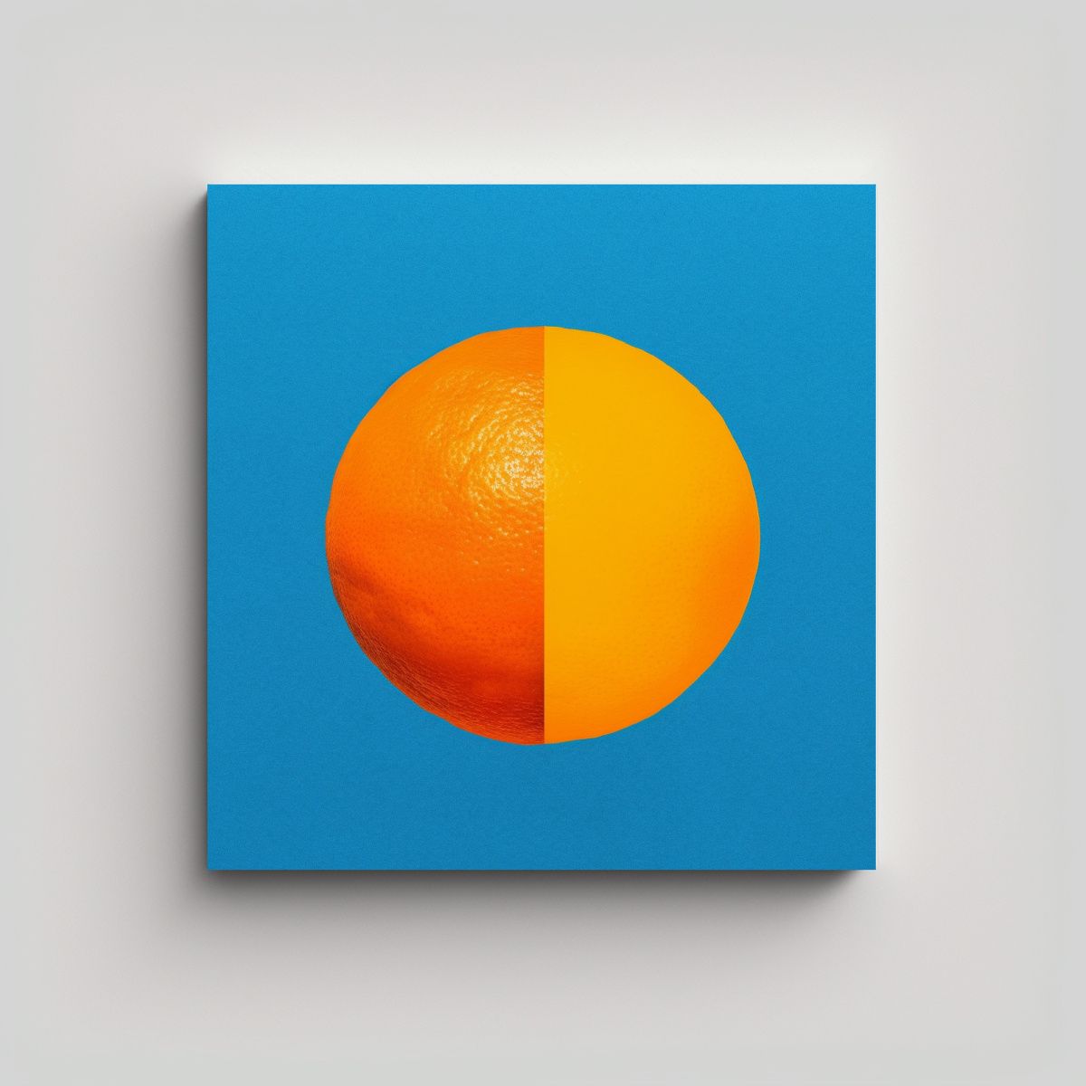 GENERICO - Cuadro Abstracto Naranja Dividido Sobre Fondo 60x60 Cm