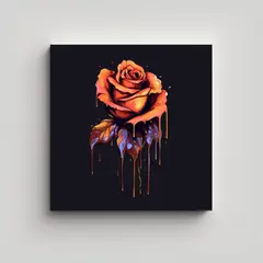 GENERICO - Ilustración Vectorial De Rosa Derretida 60x60 Cm