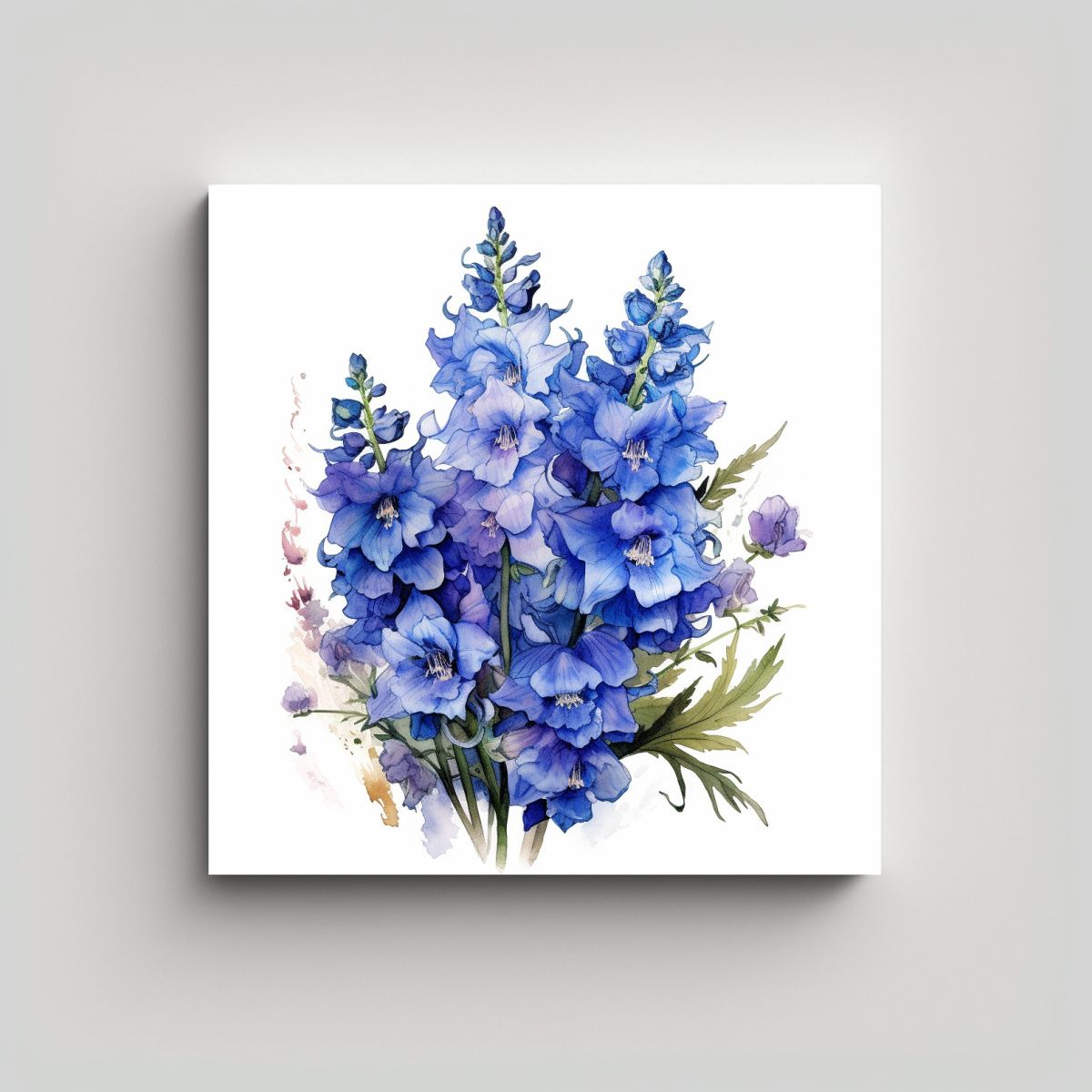 GENERICO - Ilustración Espectacular De Delphinium En Lienzo 60x60 Cm