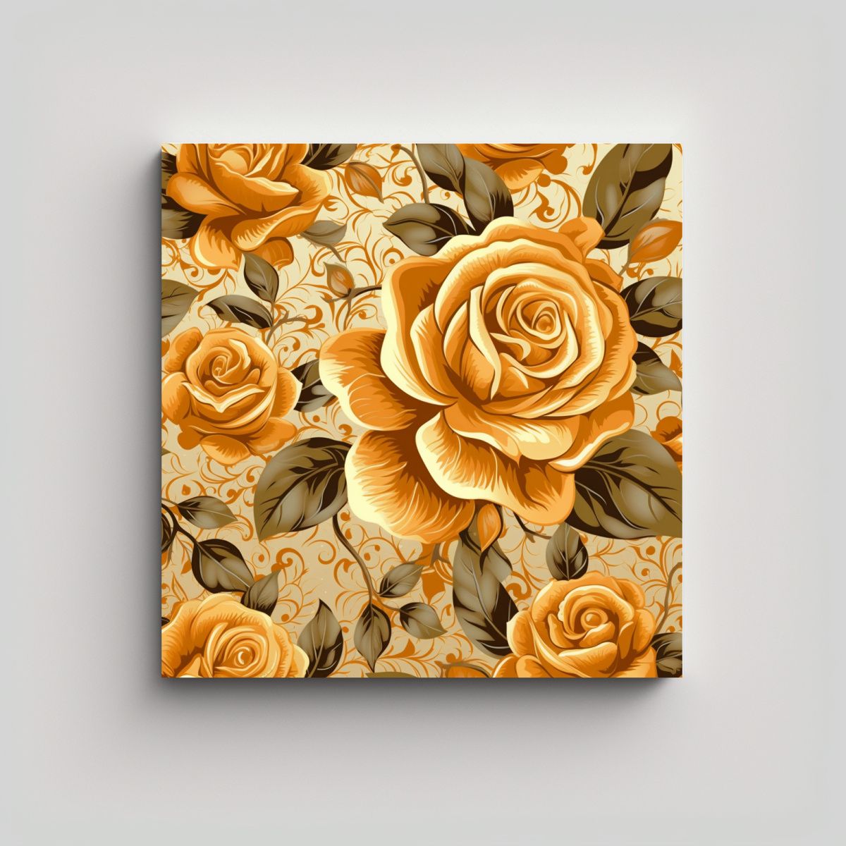 GENERICO - Harrysan Single Cuadro Minimalista Con Rosas 60x60 Cm