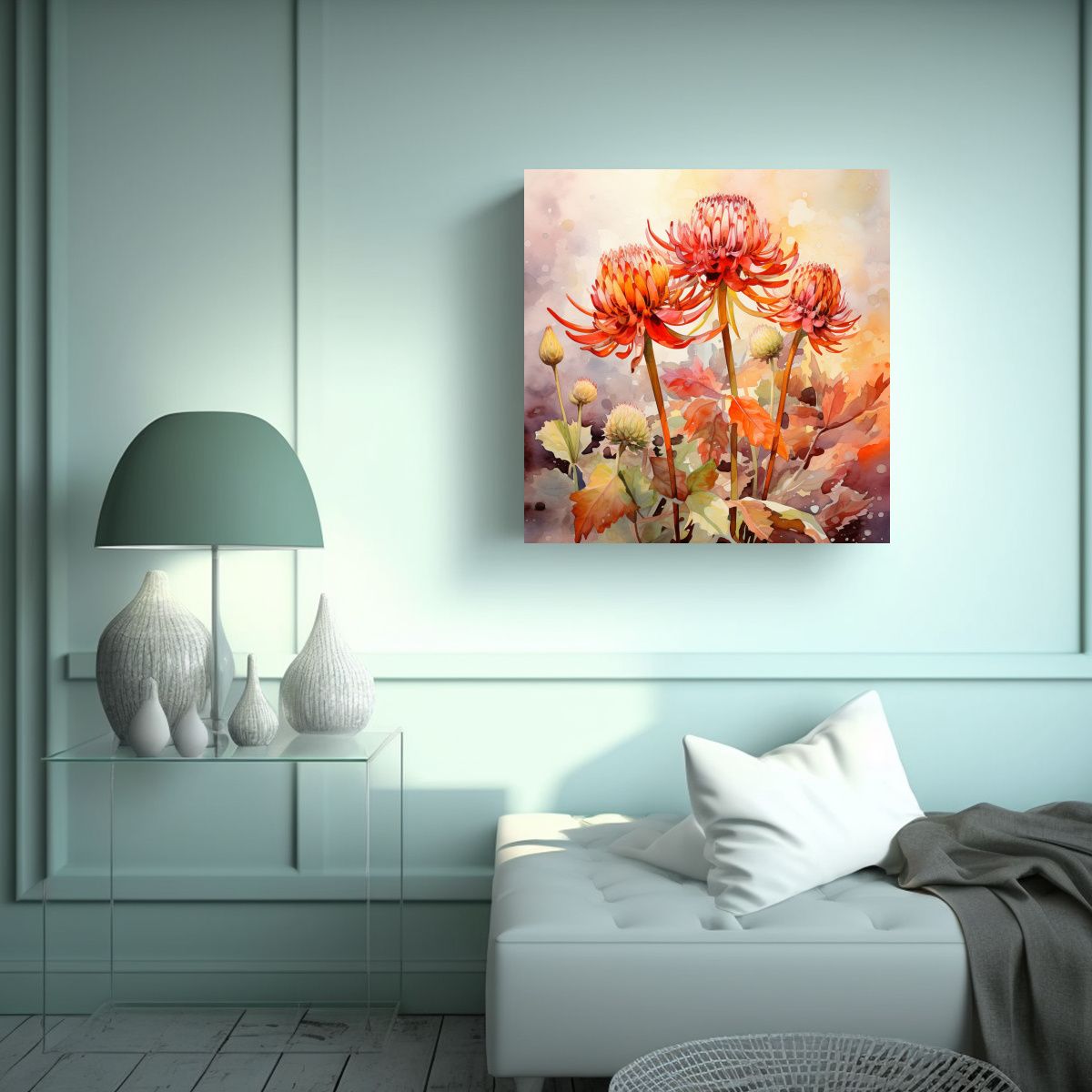 GENERICO - Cuadro Movimiento Mágico De Flores De Alcachofa 60x60 Cm