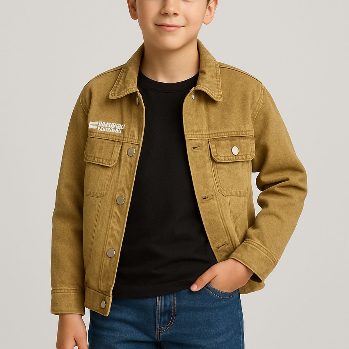 KIBOU - Chaqueta mezclilla niño look urbano y funcional