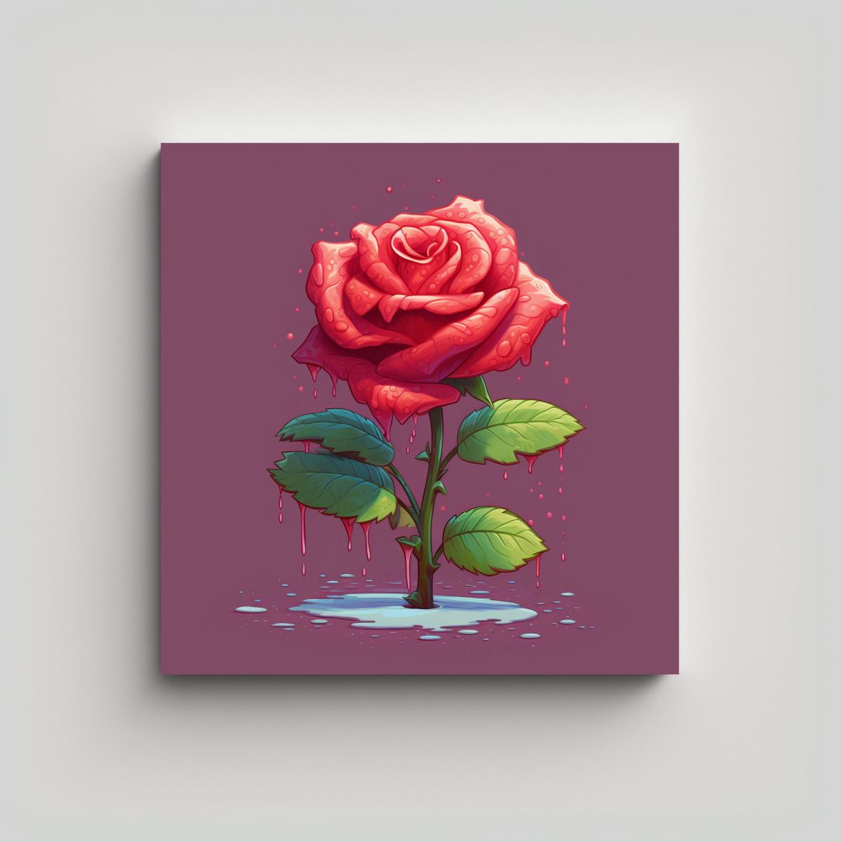 GENERICO - Arte Moderno Impacto Visual Rosa Ilustración 60x60 Cm.