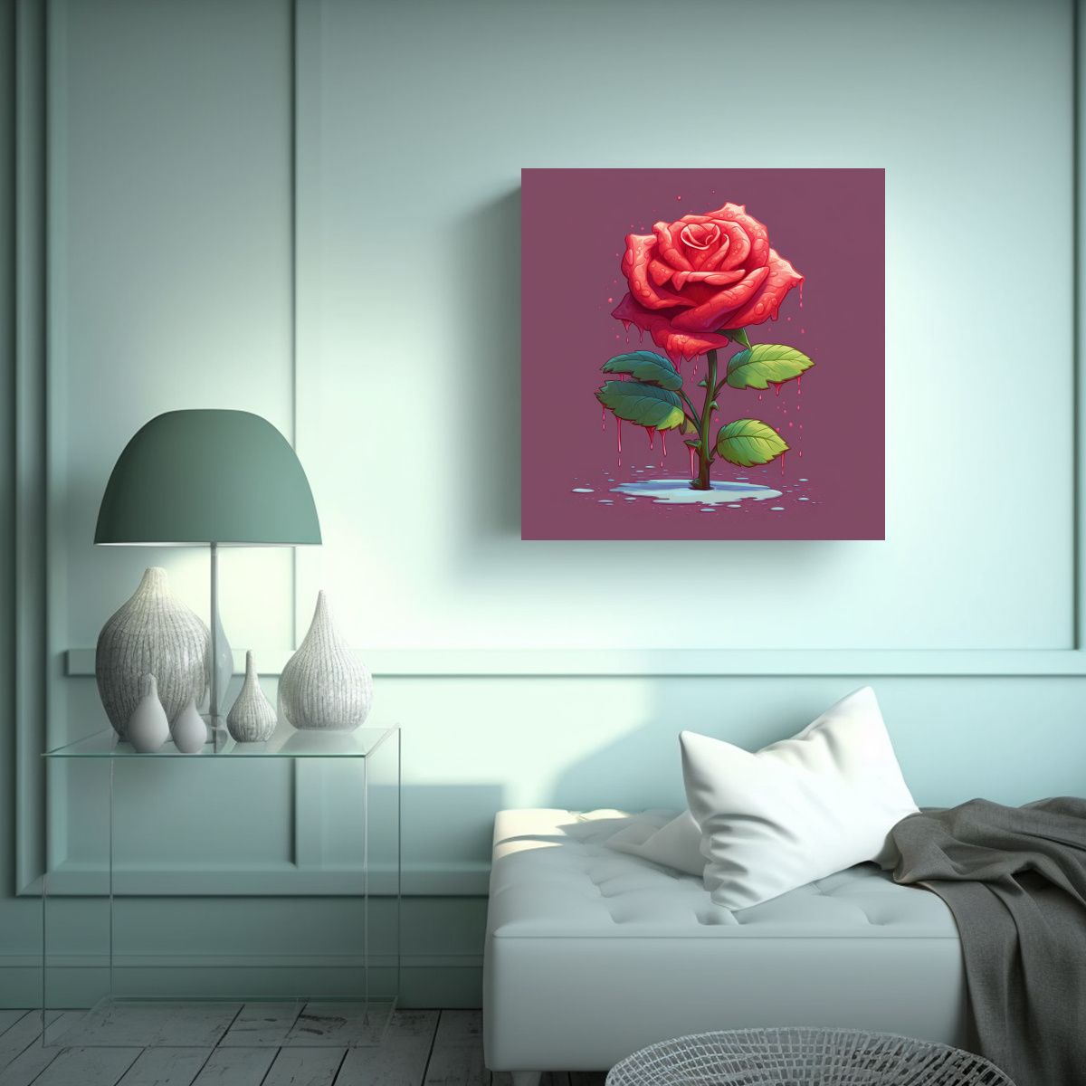 GENERICO - Arte Moderno Impacto Visual Rosa Ilustración 60x60 Cm.