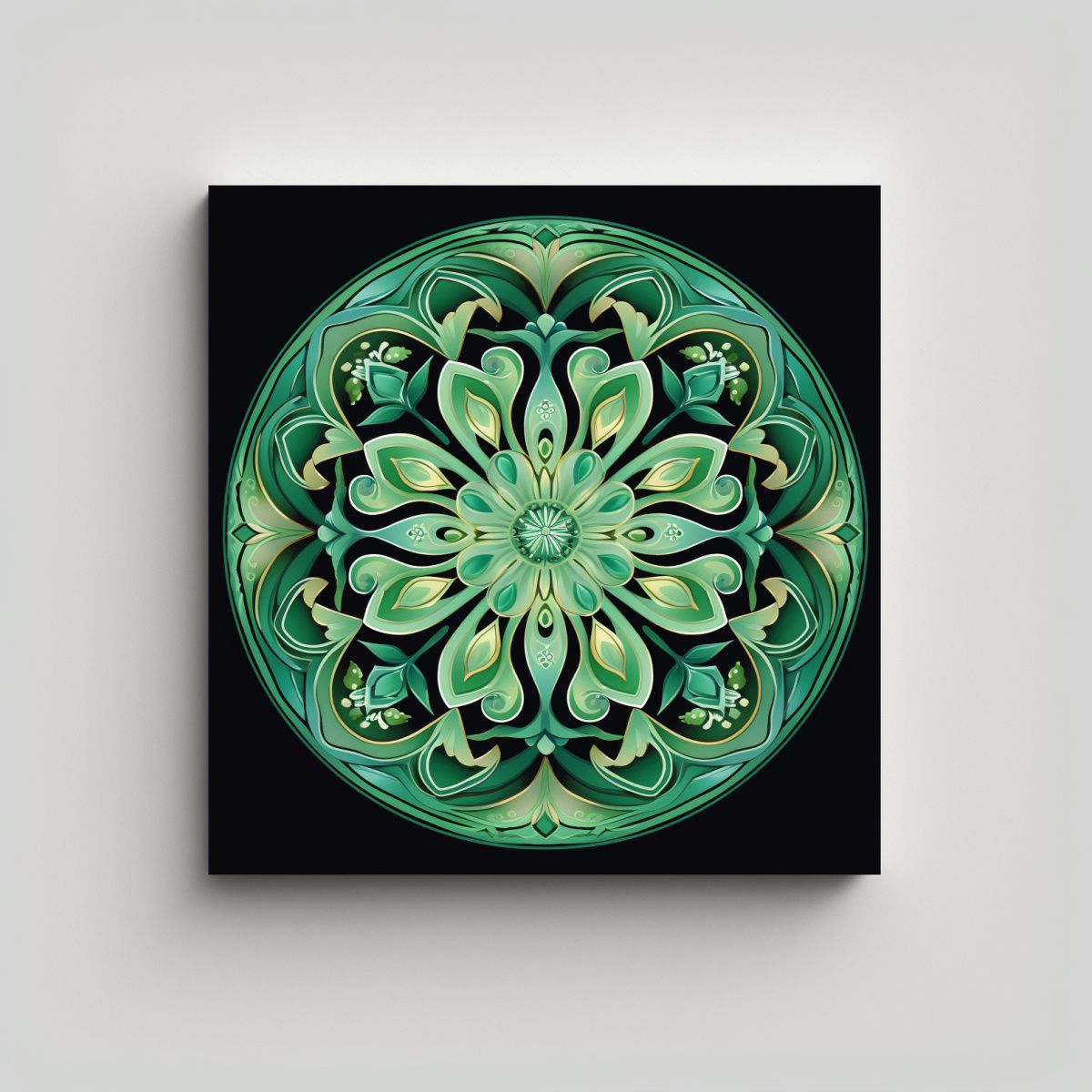 GENERICO - Pinturas Decorativas Modernas De Mandala Verde 60x60 Cm