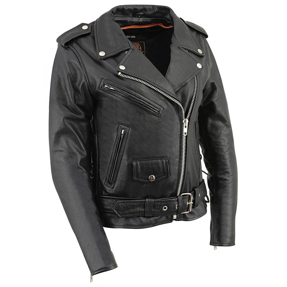 MILWAUKEE LEATHER - MILWAUKEE LEATHER - Chaqueta de Cuero Mujer Estilo Ramonera
