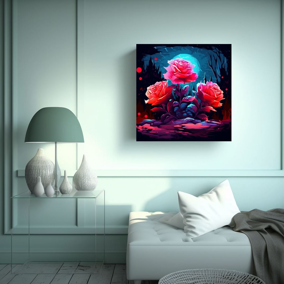 GENERICO - Simplicidad Conceptual Paisaje Mágico De Rosas 60x60 Cm