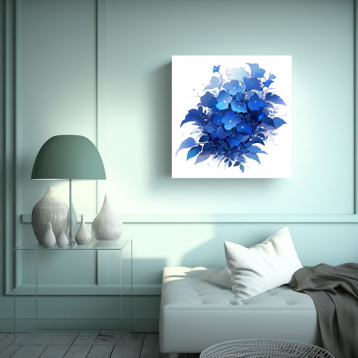 GENERICO - Cuadro Modernos Protagonismo Colores Azules 60x60 Cm