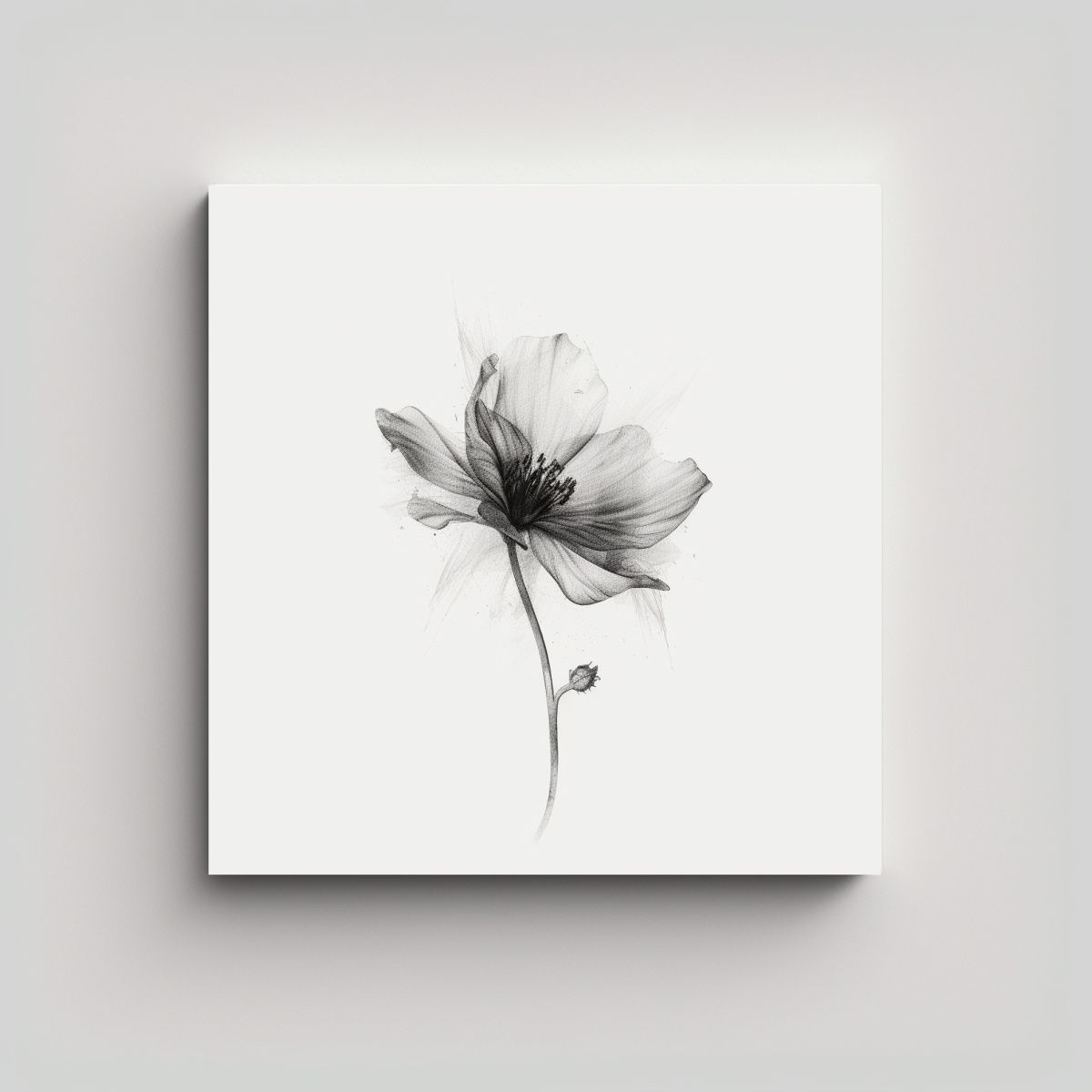 GENERICO - Cuadro Minimalista De Flores En Arte Conceptual - 60x60 Cm