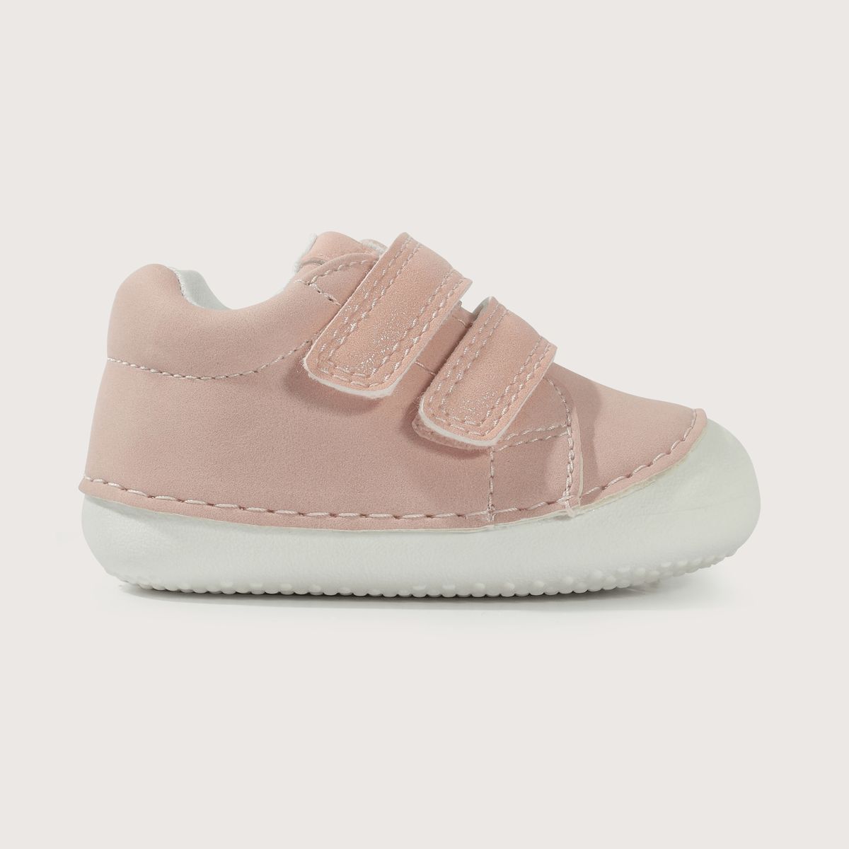 OPALINE - Zapatilla rosada de niña con velcros para gatear