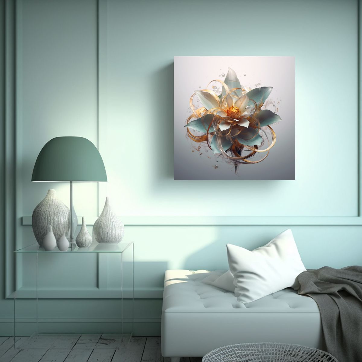 GENERICO - Inspiracion Luminosa Flores Futuristas Diseños 60x60 Cm.