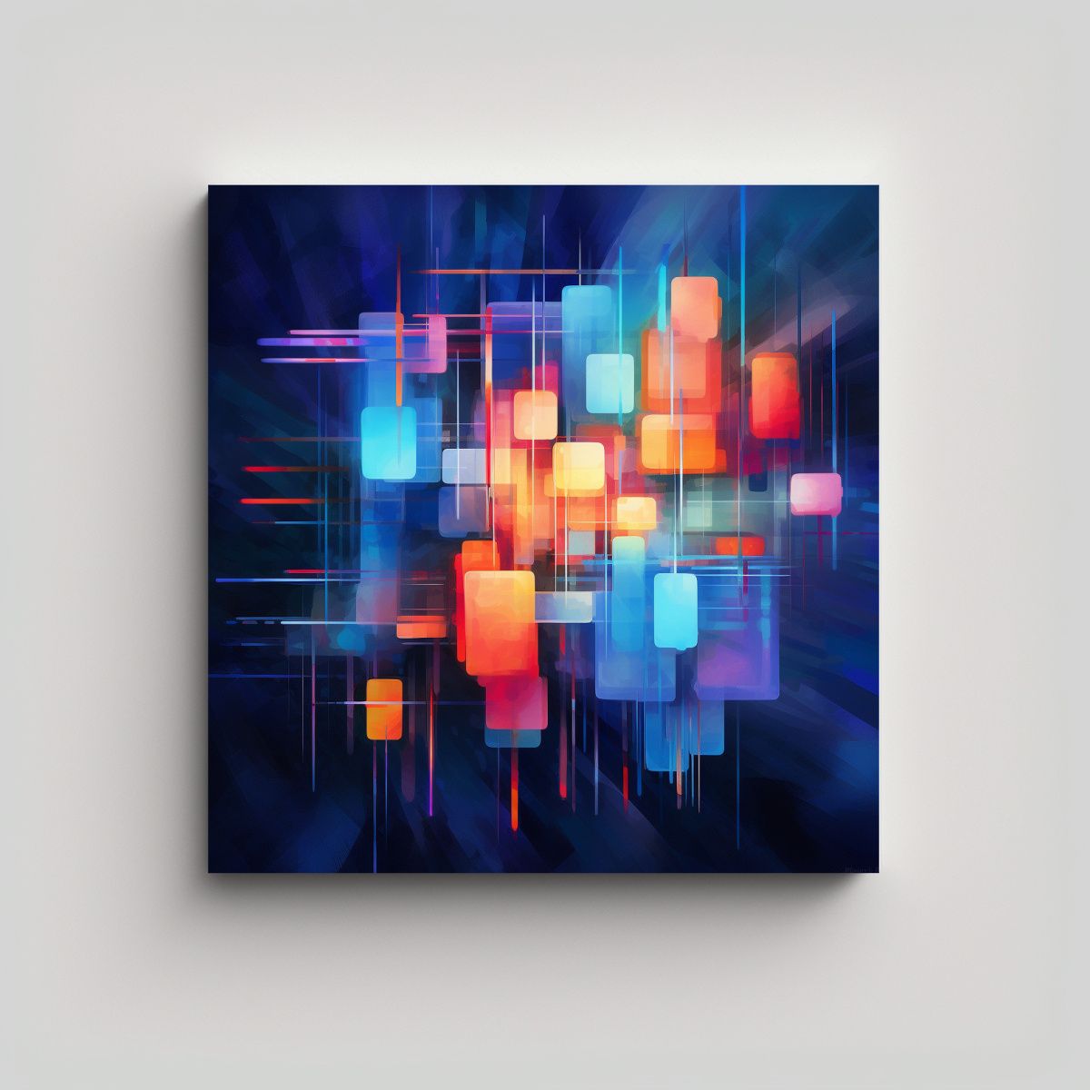 GENERICO - Cuadro Abstracto De Arte En Estilo único Y 60x60 Cm