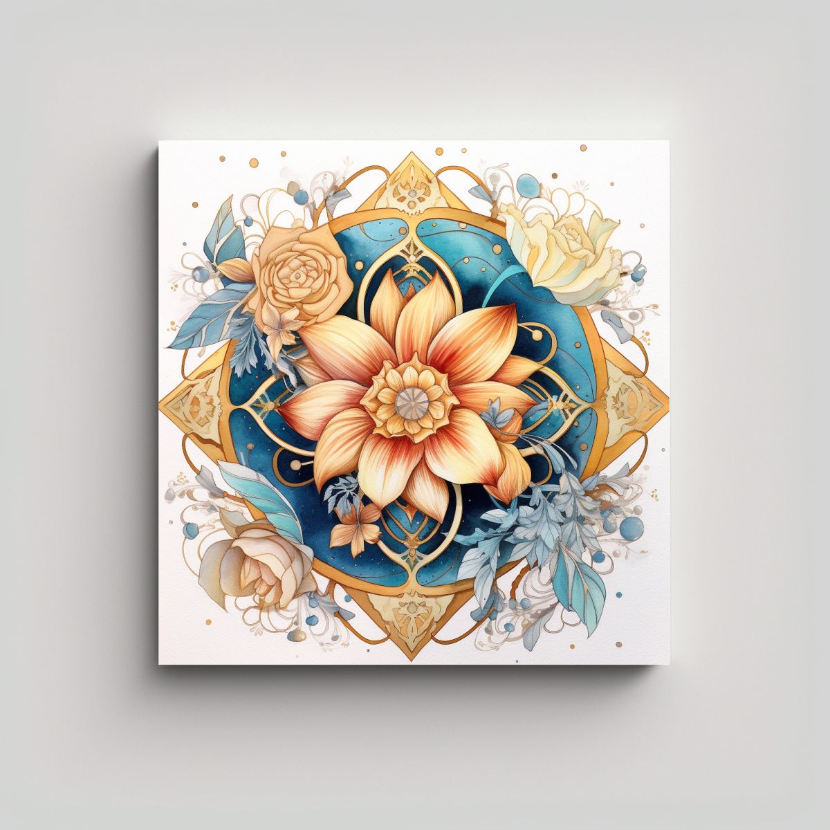 GENERICO - Concepto Dimensiones Arte Pared Flor Mandala 60x60 Cm