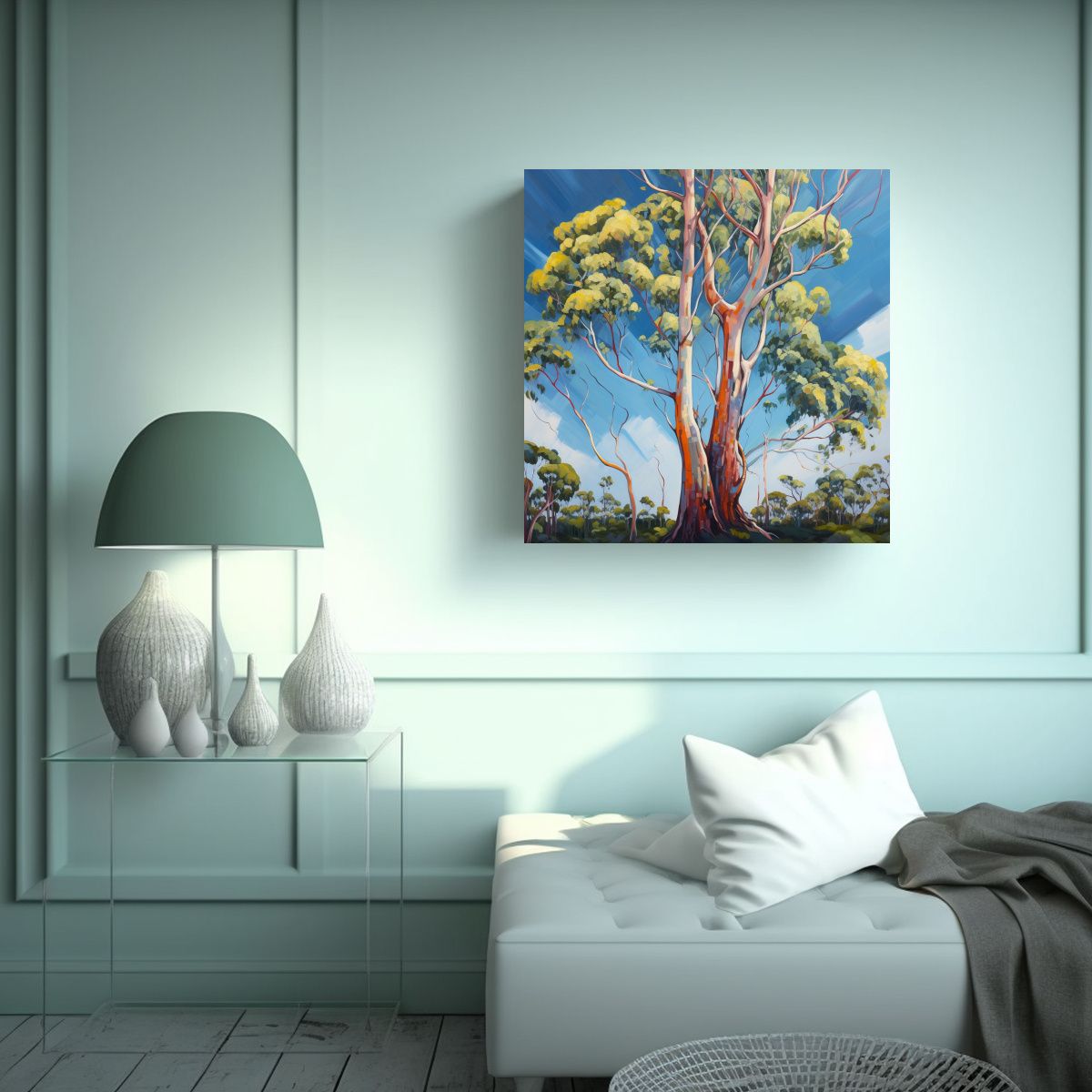 GENERICO - Cuadro Abstracto Moderno Para Sala Con árbol De 60x60 Cm