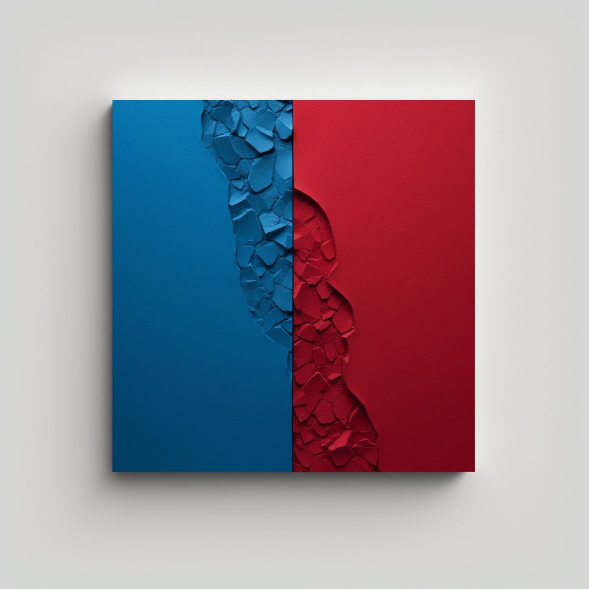 GENERICO - Cuadro Tela Cuadrado Colores Vibrantes Rojo Azul 60x60 Cm