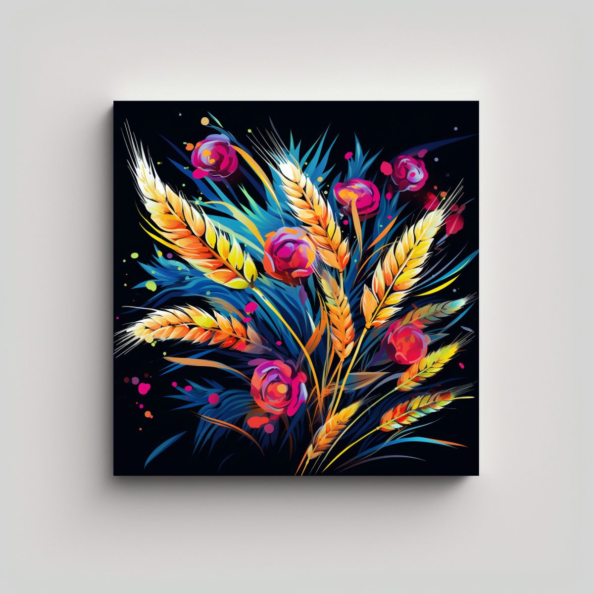 GENERICO - Pinturas Decorativas De Lienzo Neonoir Con Granos 60x60 Cm.