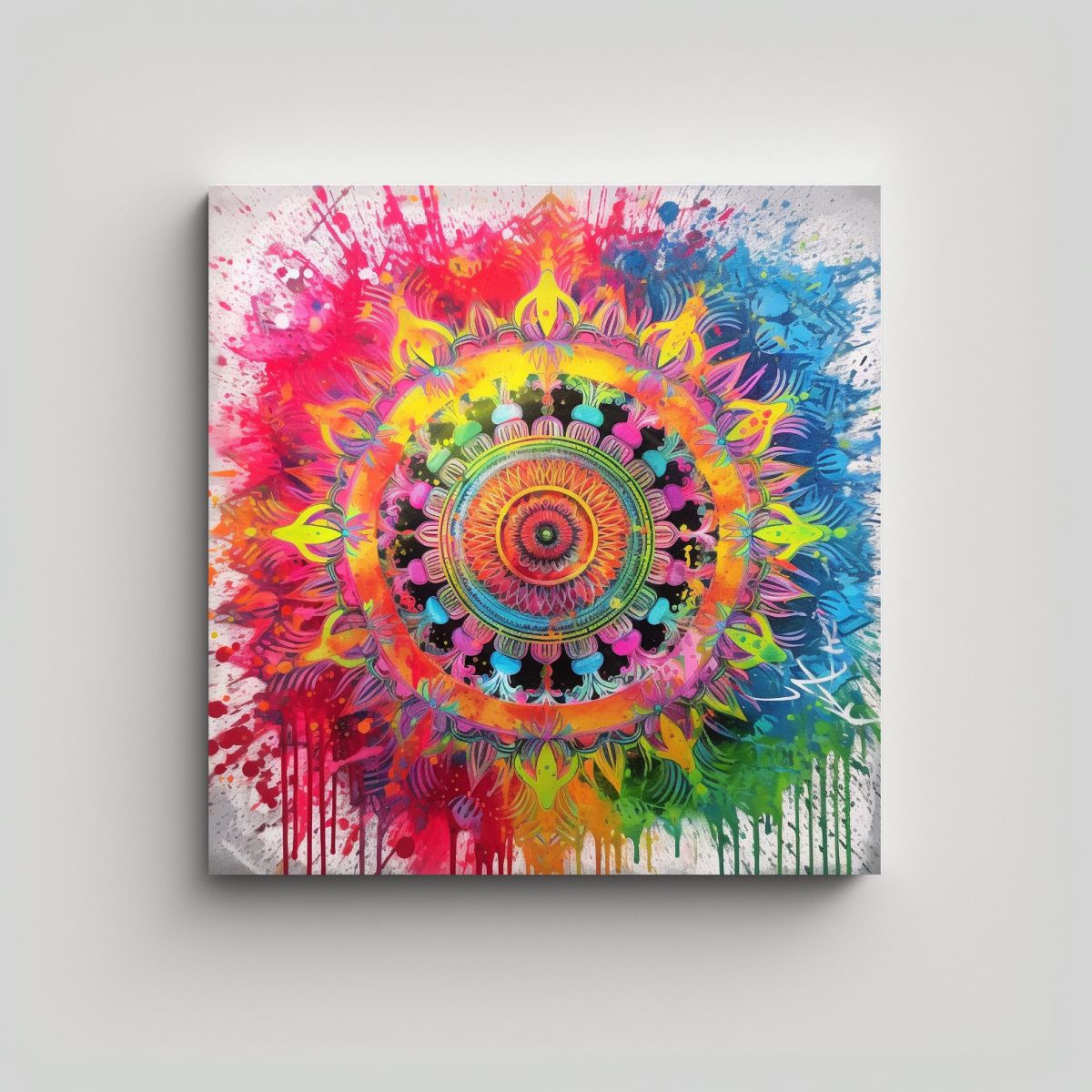 GENERICO - Pintura De Arte Callejero Abstracto Simétrico 60x60 Cm