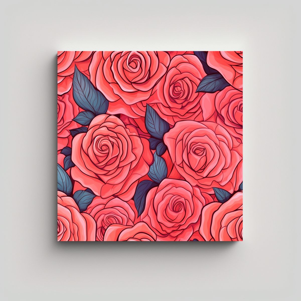 GENERICO - Cuadro Decorativo Vivacious Rose - Arte Único 60x60 Cm