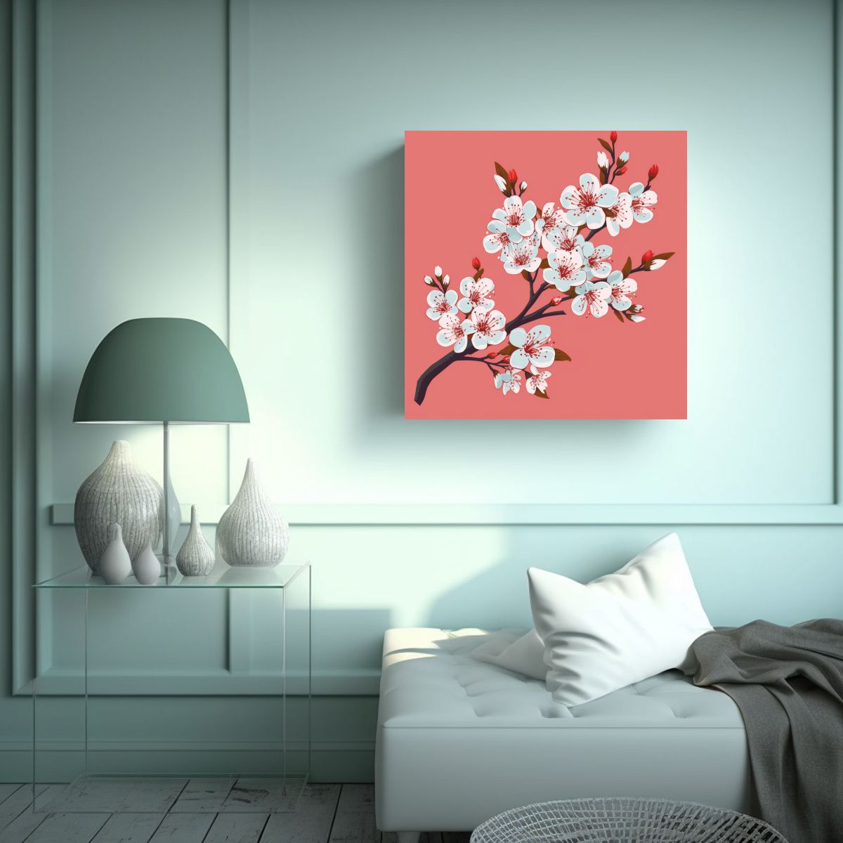 GENERICO - Cuadro Espectacular De Cerezo En Flor Arte 60x60 Cm