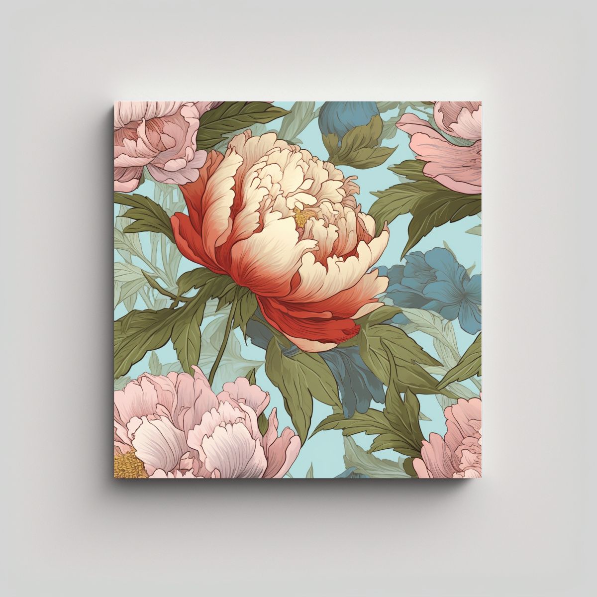 GENERICO - Ilustración Resistente De Peonía En Lienzo De 60x60 Cm