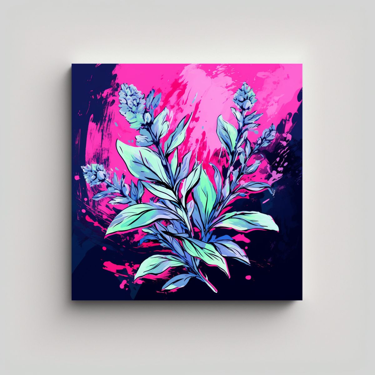 GENERICO - Pinturas Decorativas En Tonos Lavanda Y Verde Y 60x60 Cm