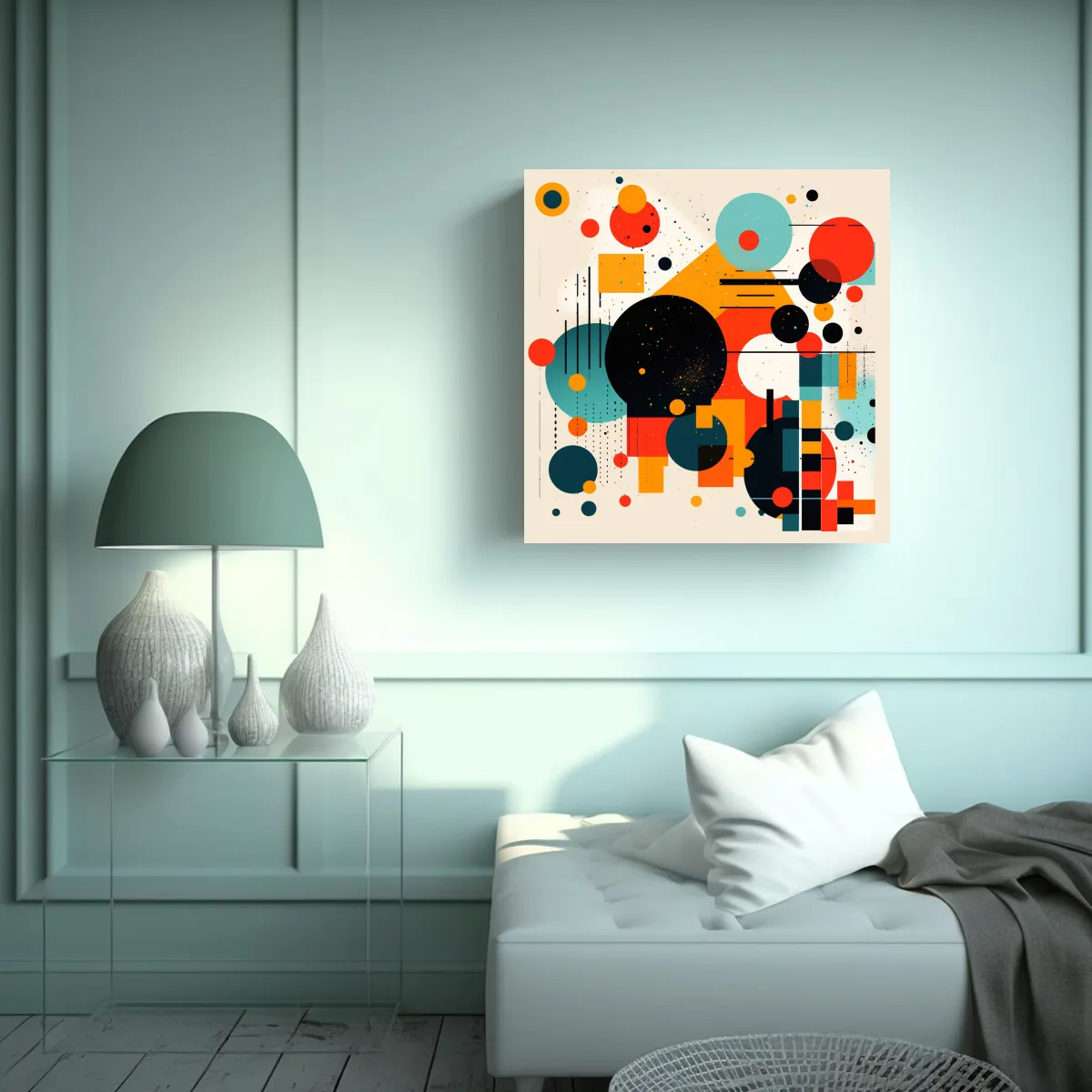GENERICO - Arte De Pared Abstracto Lienzo Con Fines Líneas 60x60 Cm