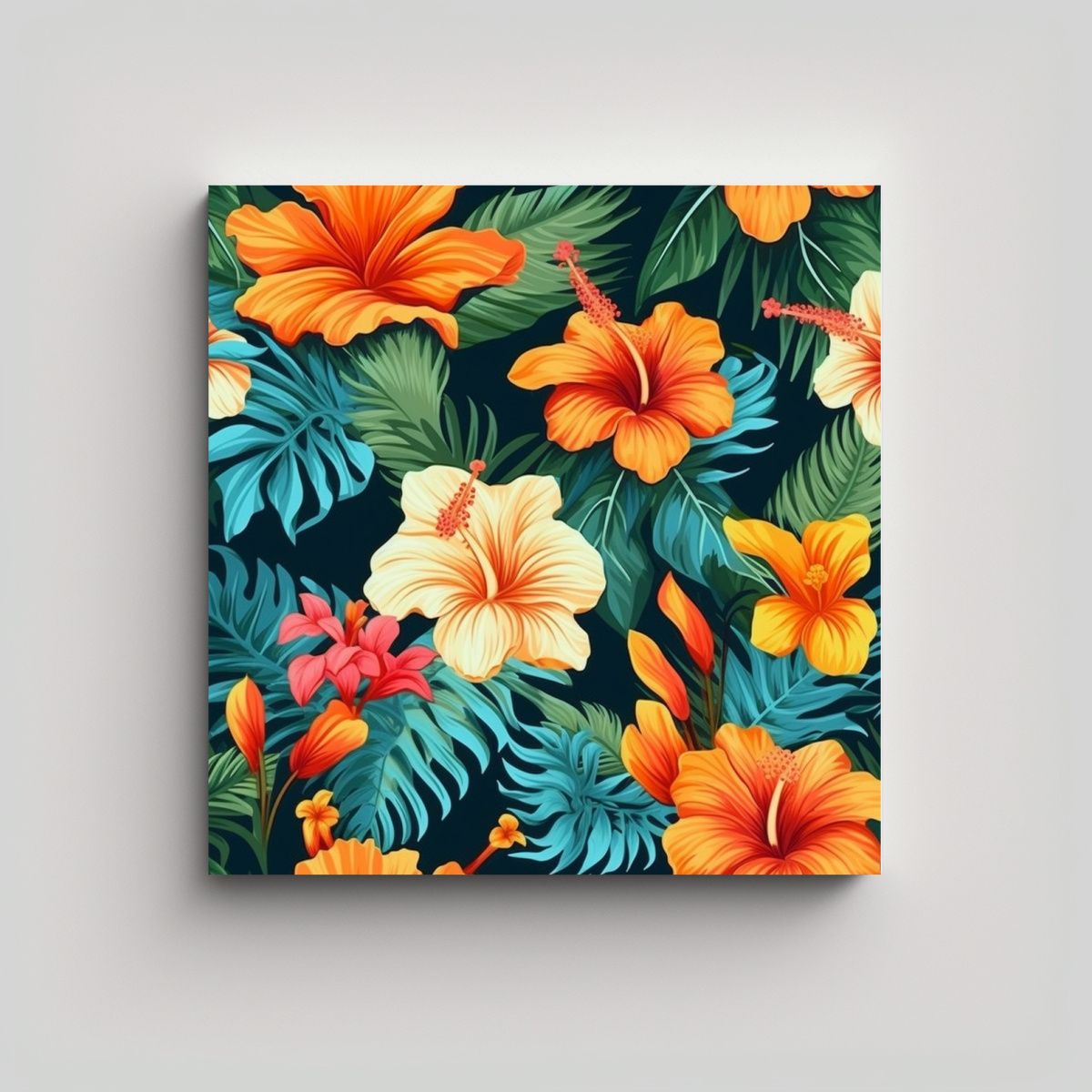 GENERICO - Arte De Pared Feliz Tropical Flores Patrón 60x60 Cm