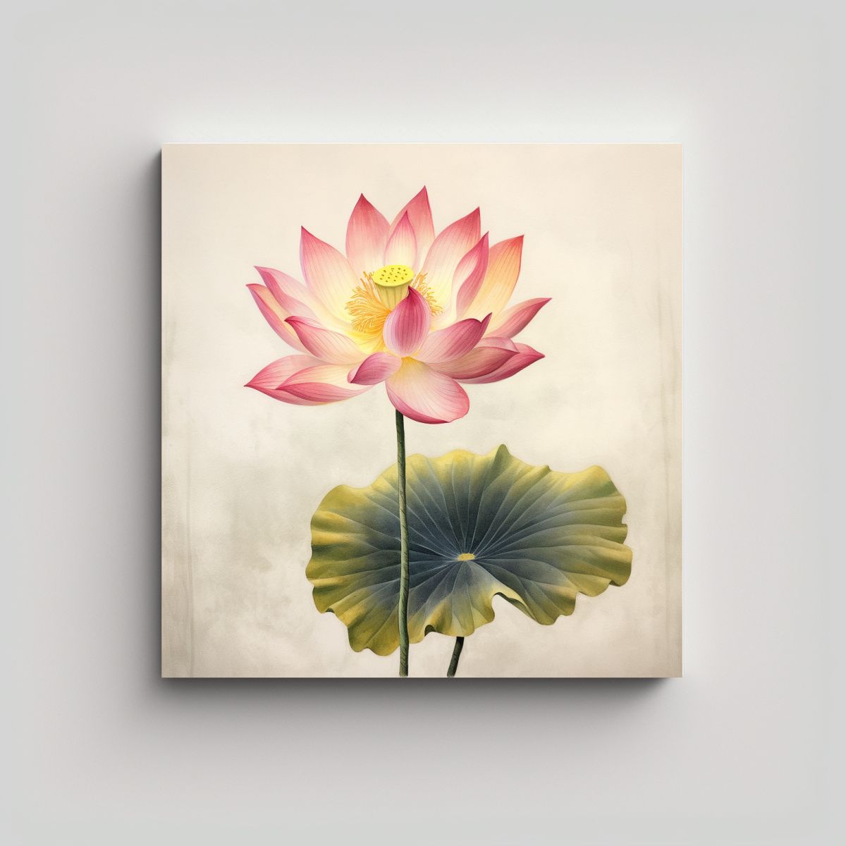 GENERICO - Relieve Inspirador De Loto Rosa Y Amarillo En 60x60 Cm