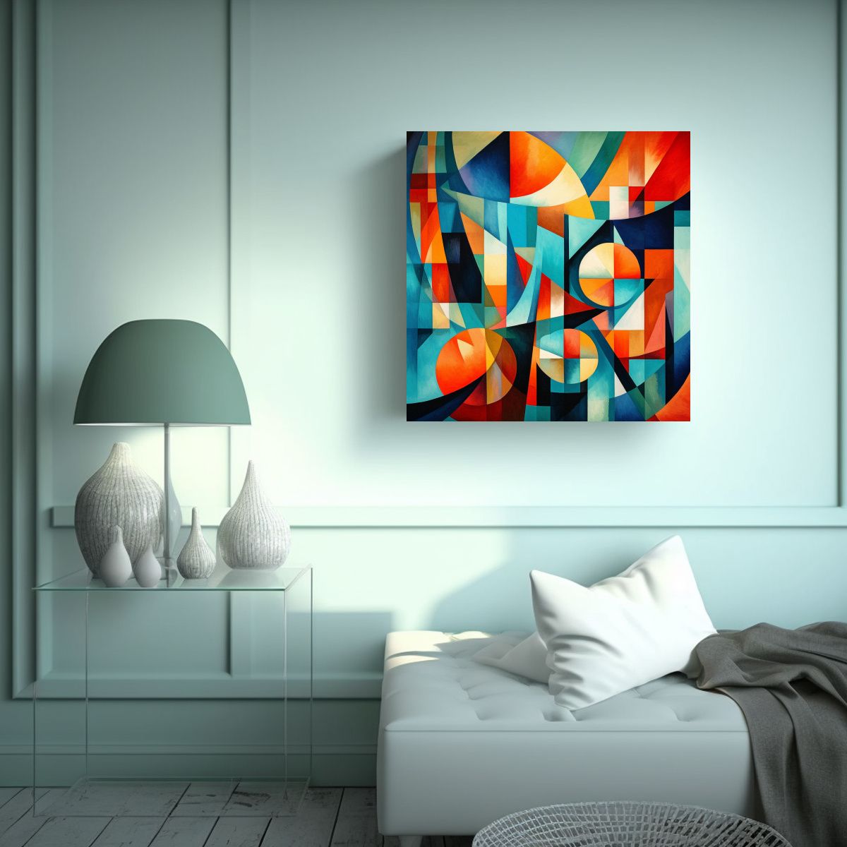 GENERICO - Pintura Abstracta Inspirada En Arte Moderno 60x60 Cm