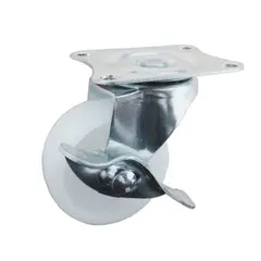 KUTZ - Rueda polipropileno blanca 40mm con freno 25kg