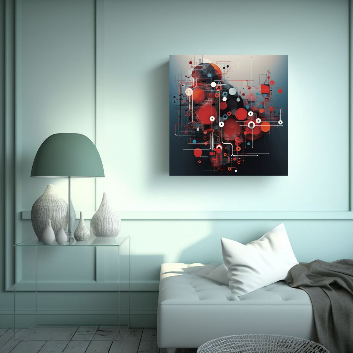 GENERICO - Arte Visual Algorítmico Con Efecto Espectacular 60x60 Cm