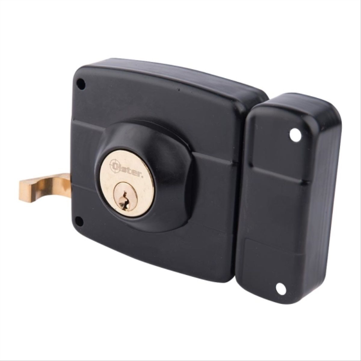 OISTER - Cerradura sobreponer reja negro 111 con caja